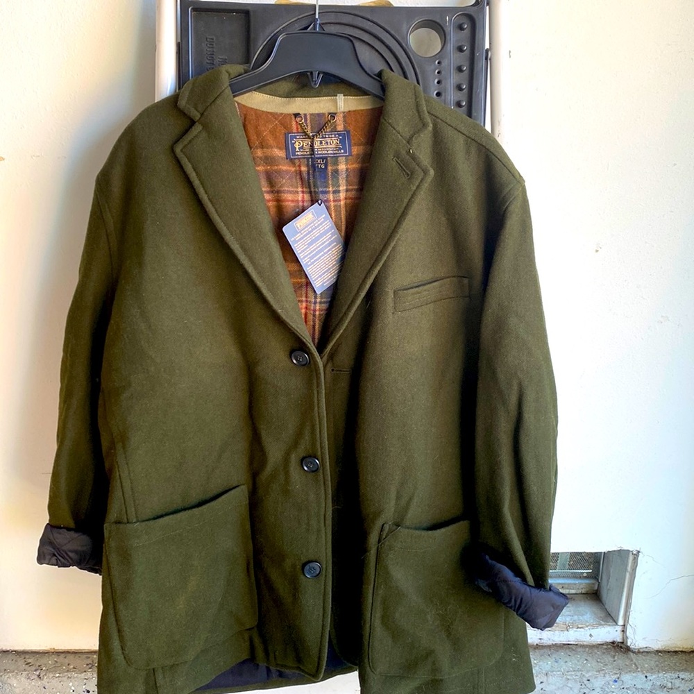 Pendleton men’s wool olive green jacket with tags